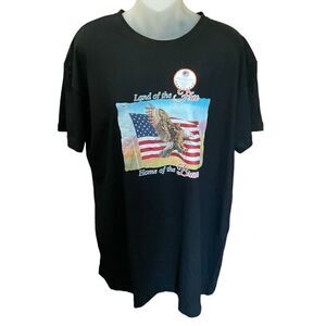 American Flag Graphic Tee Shirt Land Of The Free Home Of The Brave Large